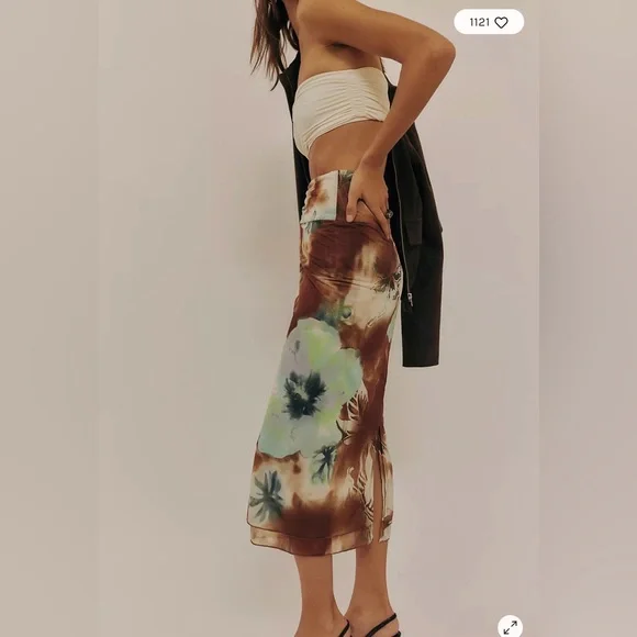 Free People Sunset Mesh Midi Skirt - Picture 2 of 3